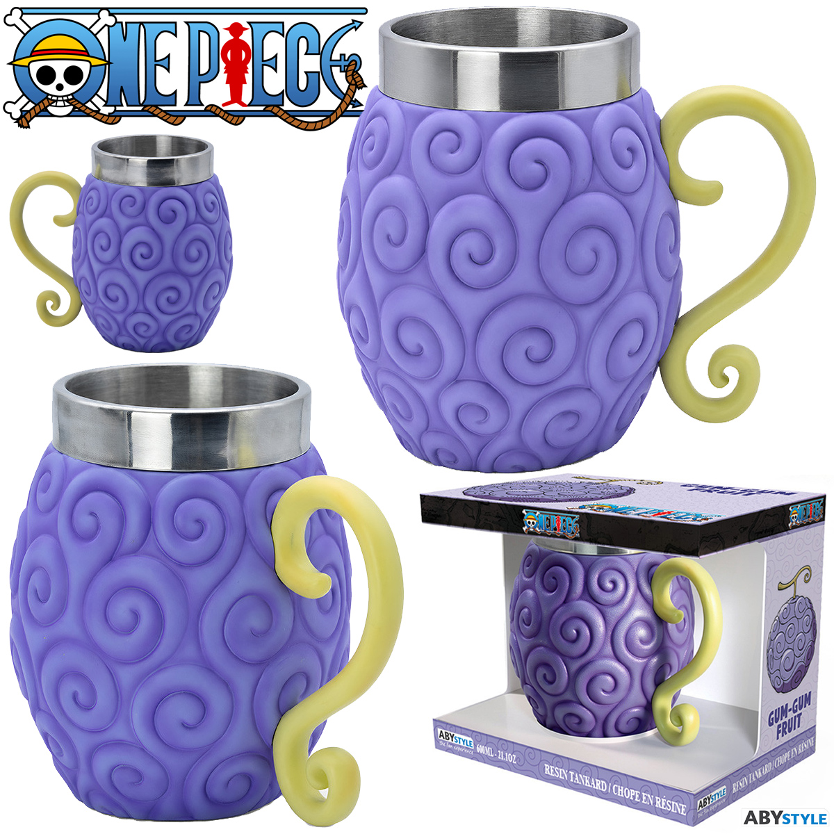 Caneca Tankard Fruta Gum-Gum de One Piece