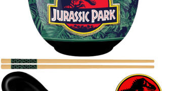 Tigela de Ramen Jurassic Park: O Parque dos Dinossauros com Hashis e Colher