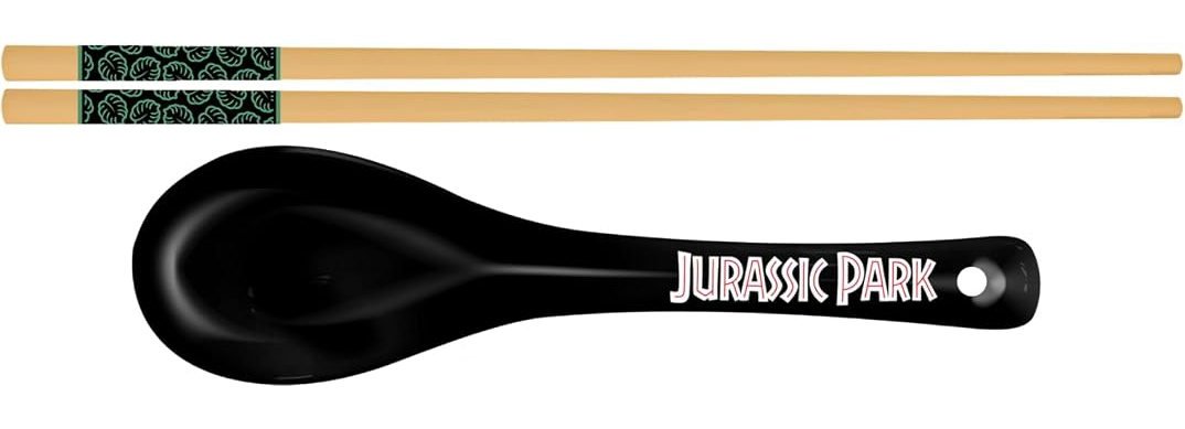 Tigela de Ramen Jurassic Park: O Parque dos Dinossauros com Hashis e Colher