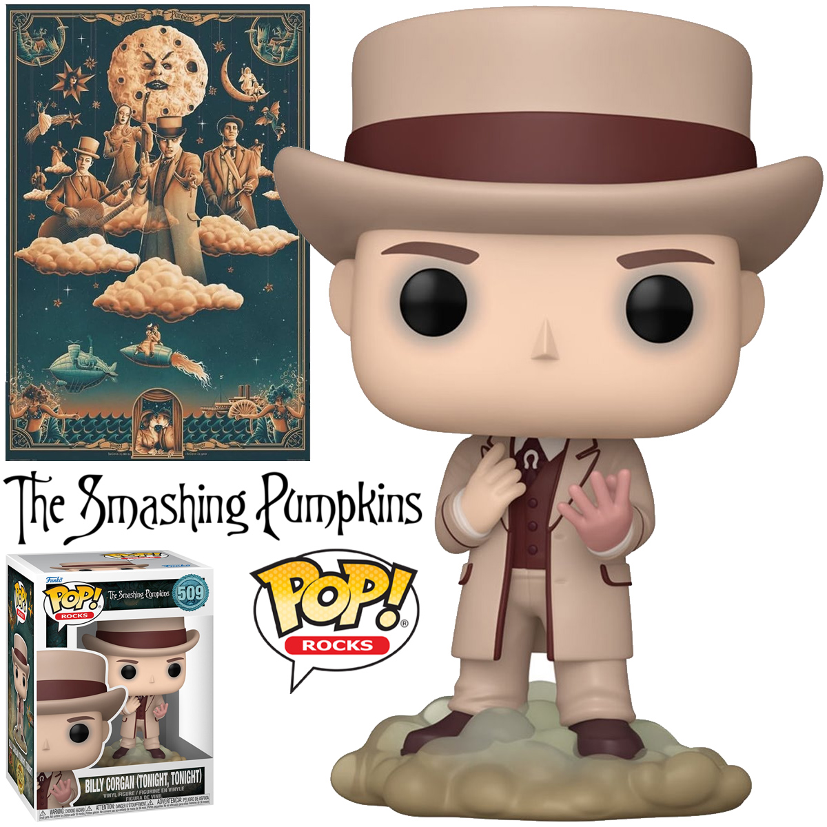 Boneco Pop! Rocks Billy Corgan (Tonight, Tonight) da Banda The Smashing Pumpkins