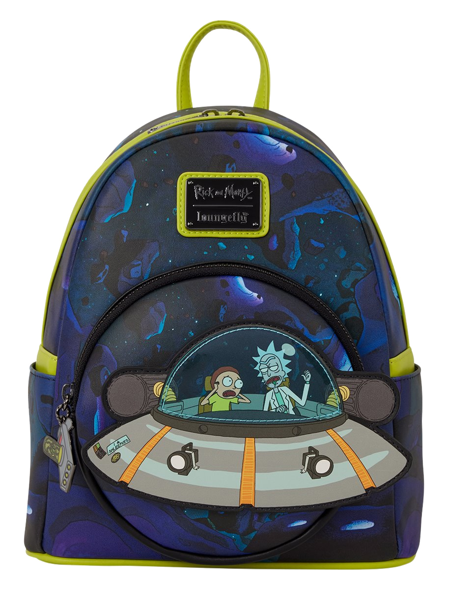 Mini-Mochila Rick and Morty Fosforescente com a Nave Interdimensional Space Cruiser 