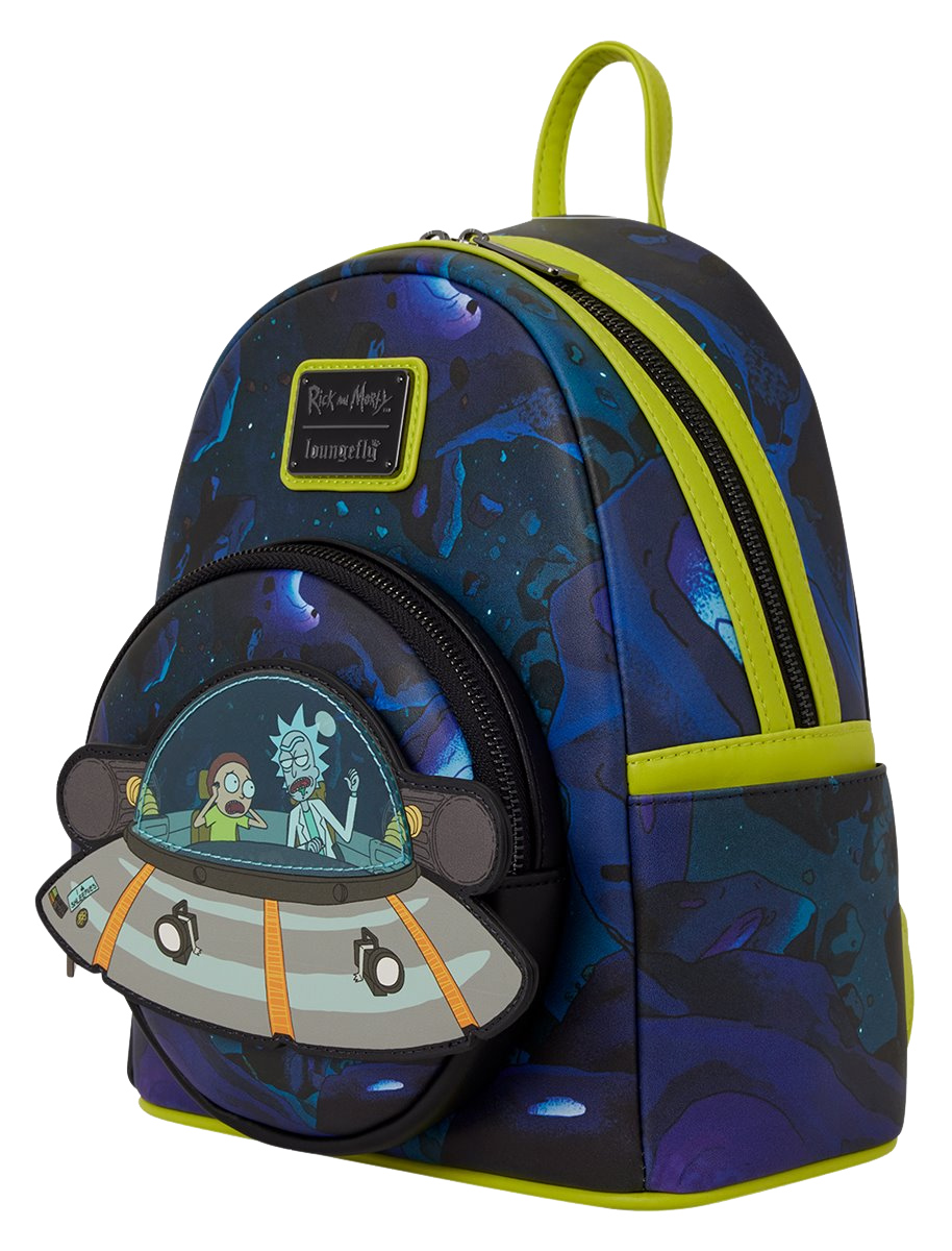 Mini-Mochila Rick and Morty Fosforescente com a Nave Interdimensional Space Cruiser 