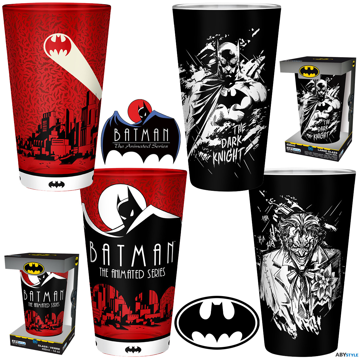 Copos de Vidro Batman & Joker e Batman: A Série Animada