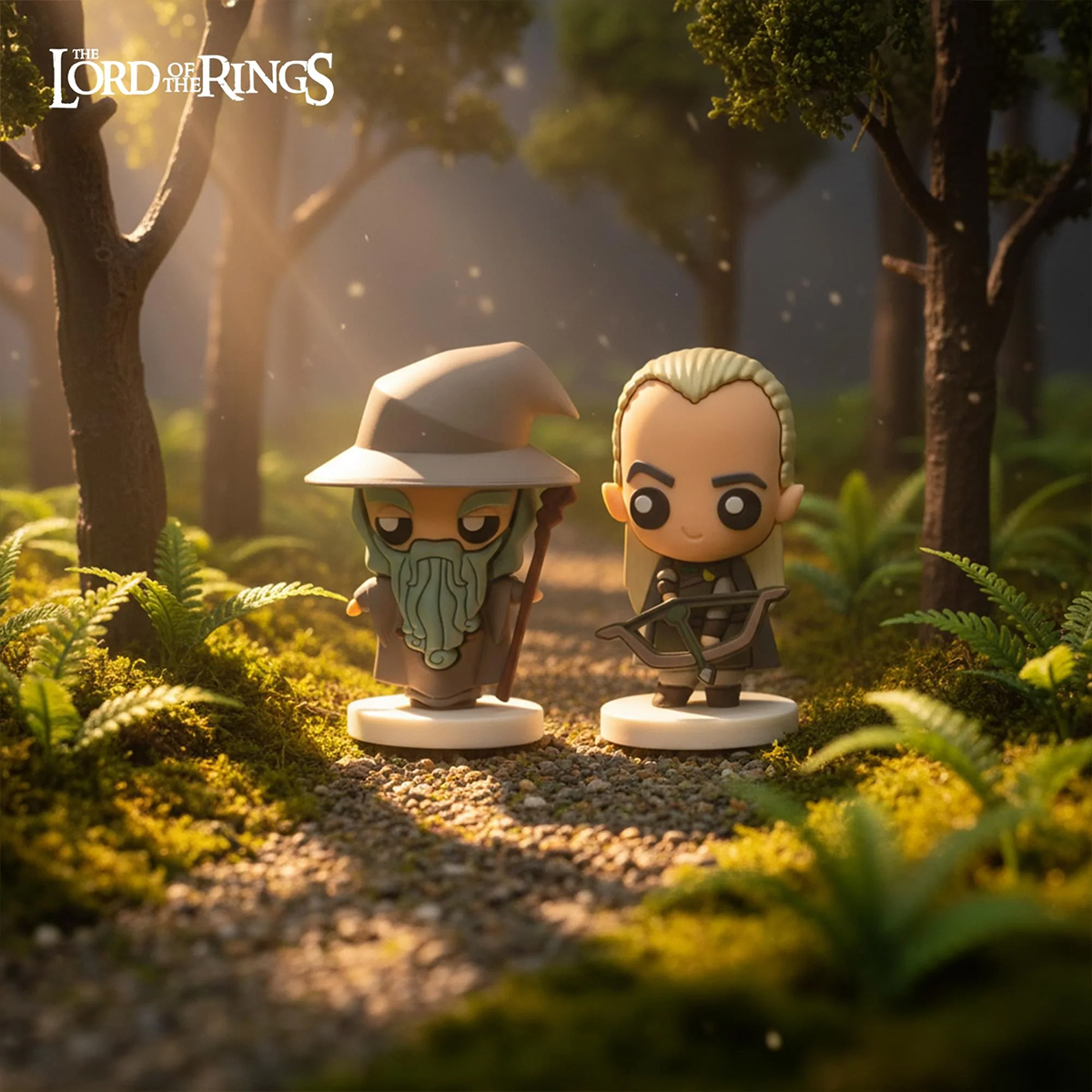 Mini-Figuras Pokis Gandalf e Legolas de O Senhor dos Anéis