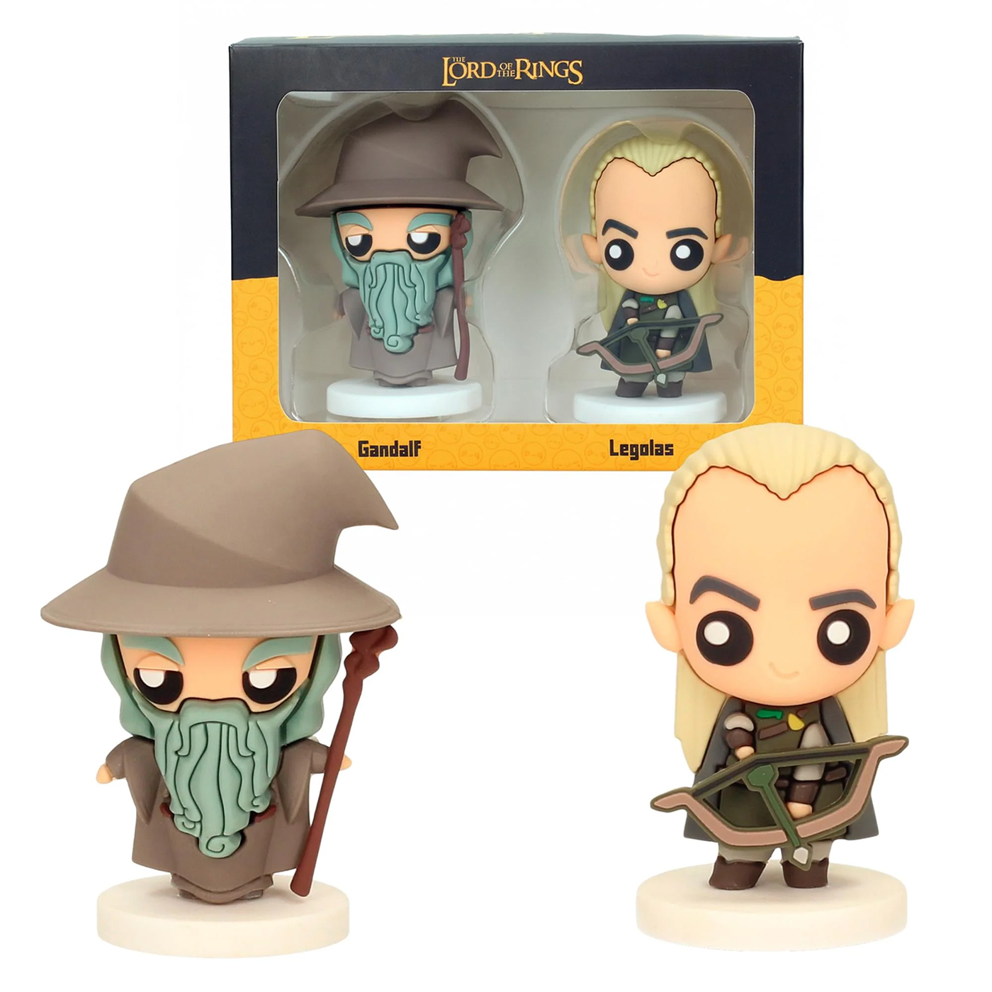 Mini-Figuras Pokis Gandalf e Legolas de O Senhor dos Anéis