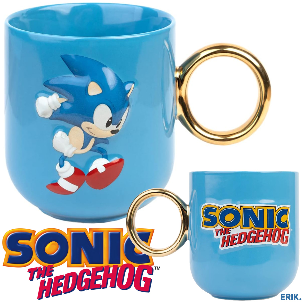 Caneca Sonic com Alça Anel Dourado