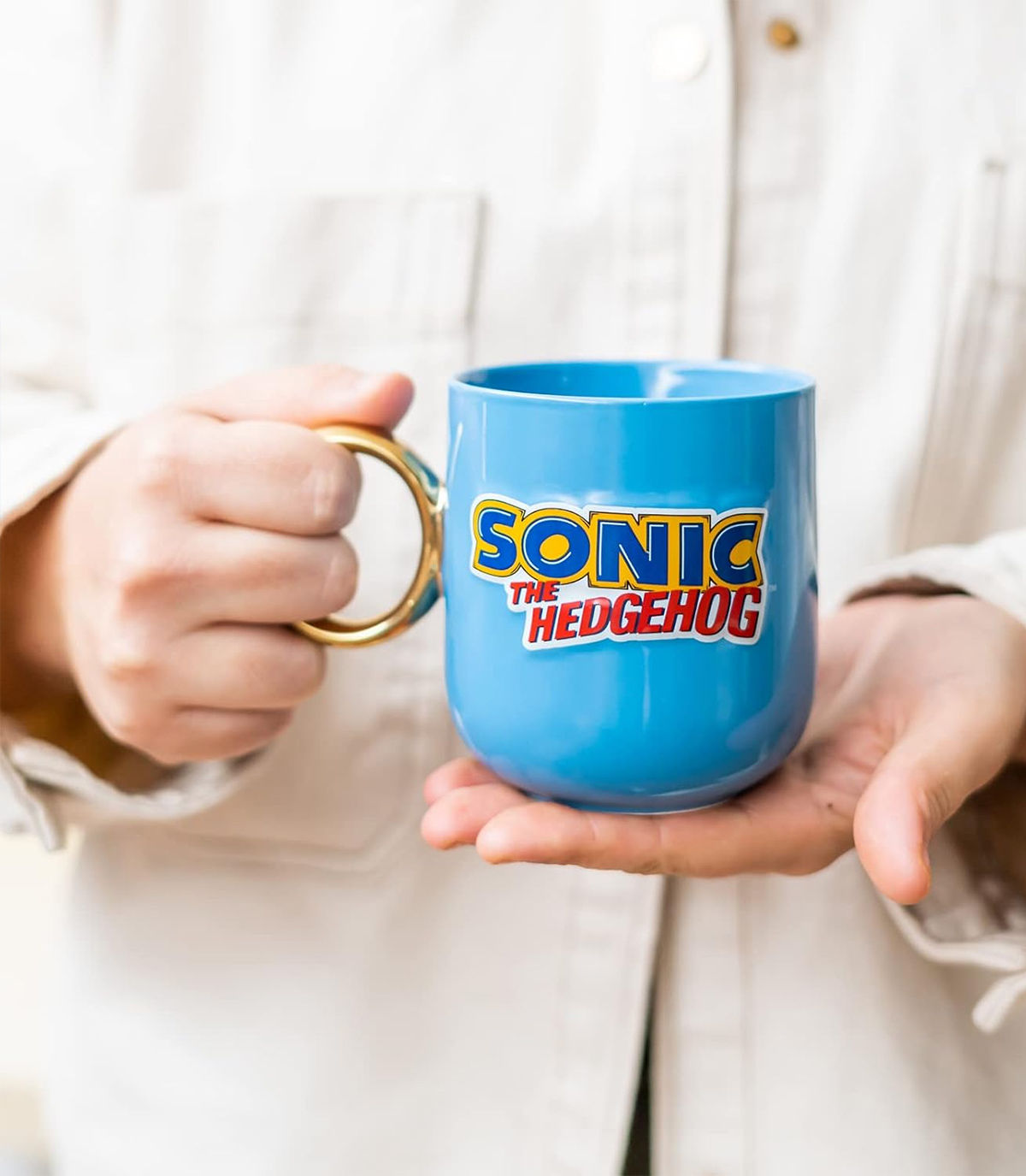 Caneca Sonic com Alça Anel Dourado