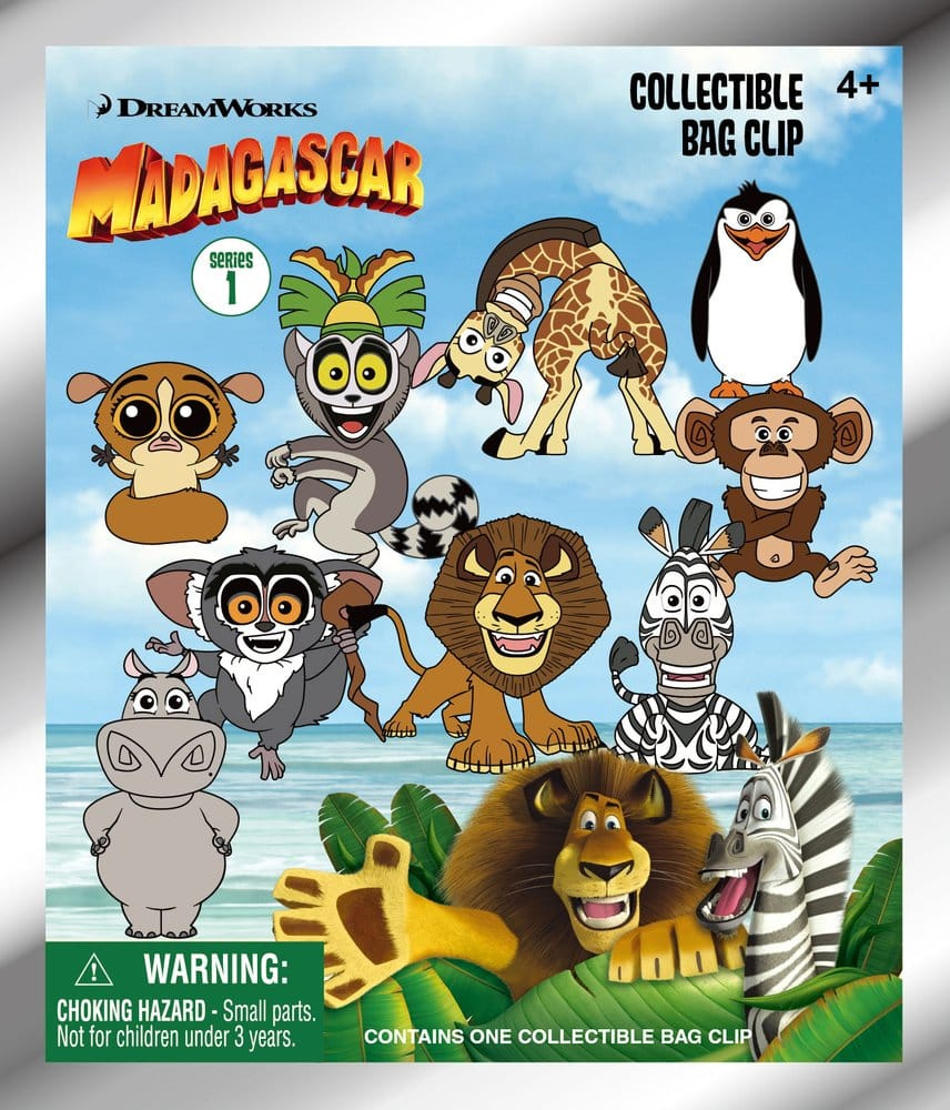 Chaveiros Madagascar 3D Figural Bag Clips (DreamWorks)