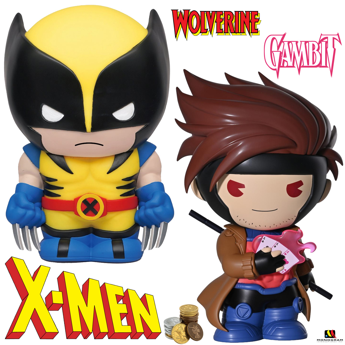 Cofres X-Men PVC Figural Bank: Wolverine e Gambit