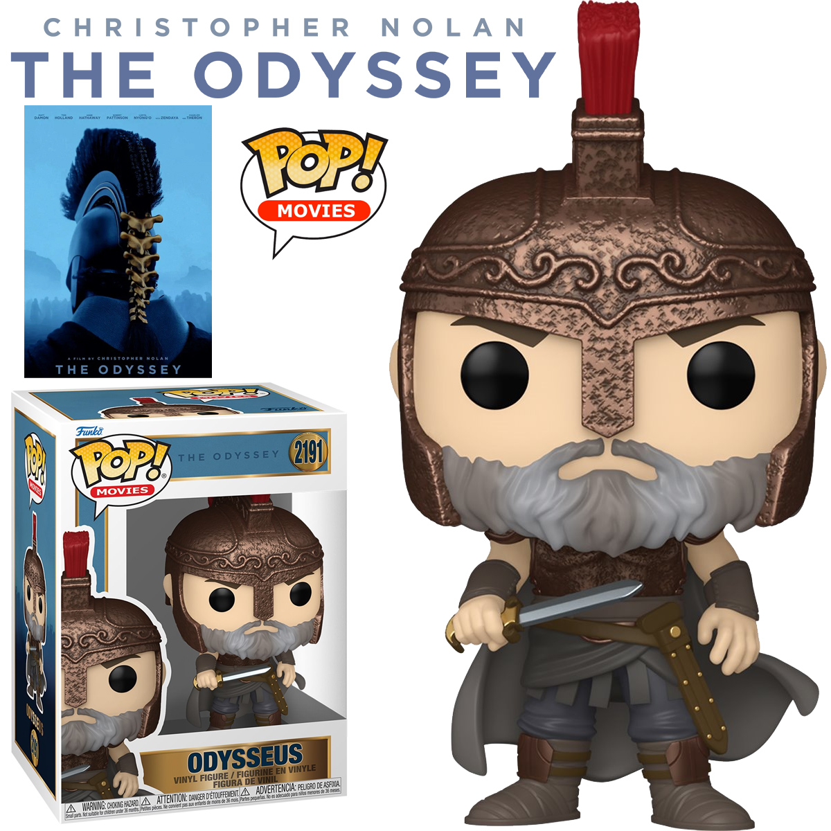 Boneco Pop! Odisseu (Matt Damon) do Filme A Odisseia de Christopher Nolan