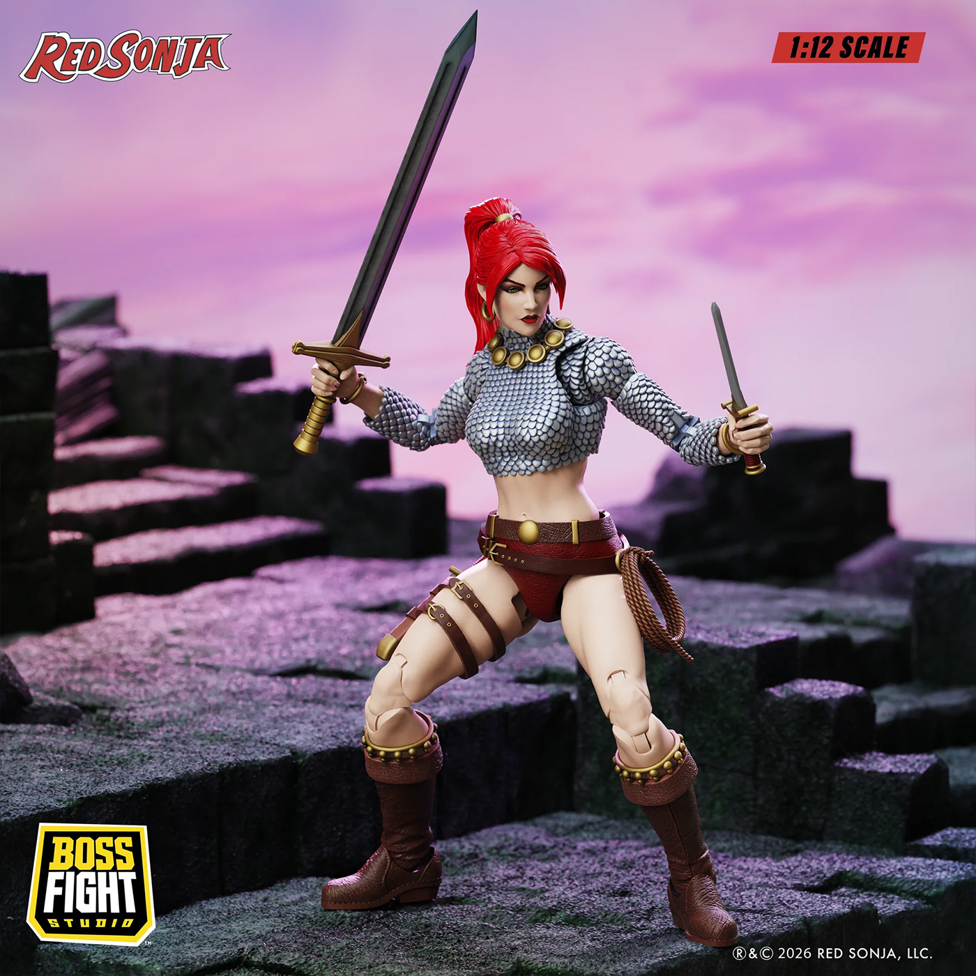 Action Figure Red Sonja Epic H.A.C.K.S. da Minissérie em Quadrinhos “Immortal Red Sonja”