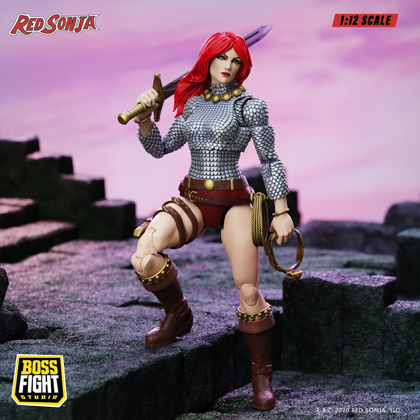 Action Figure Red Sonja Epic H.A.C.K.S. da Minissérie em Quadrinhos “Immortal Red Sonja”