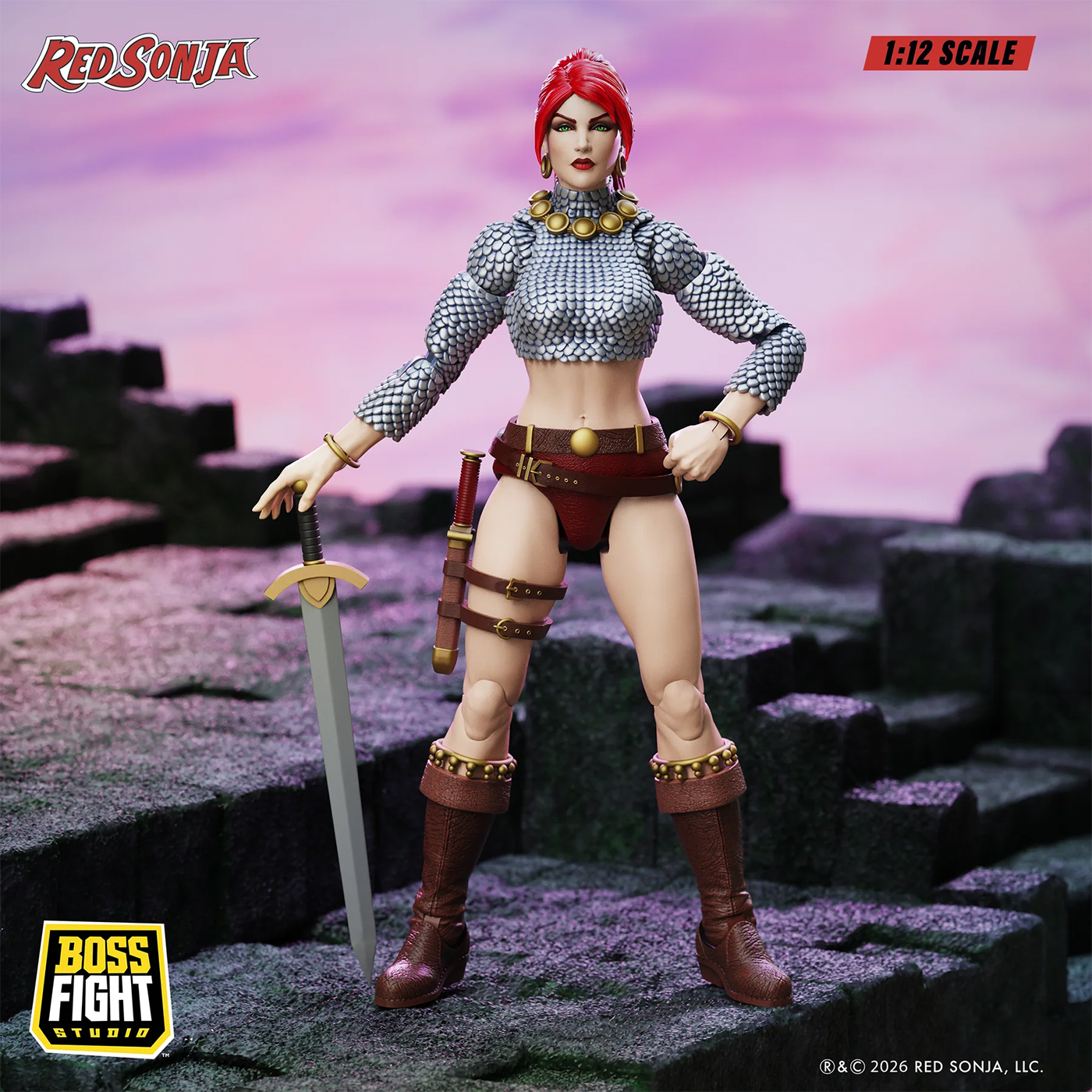 Action Figure Red Sonja Epic H.A.C.K.S. da Minissérie em Quadrinhos “Immortal Red Sonja”