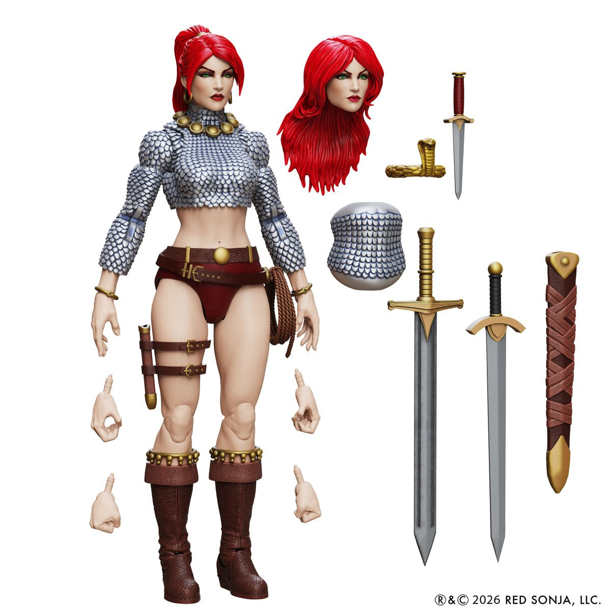 Action Figure Red Sonja Epic H.A.C.K.S. da Minissérie em Quadrinhos “Immortal Red Sonja”