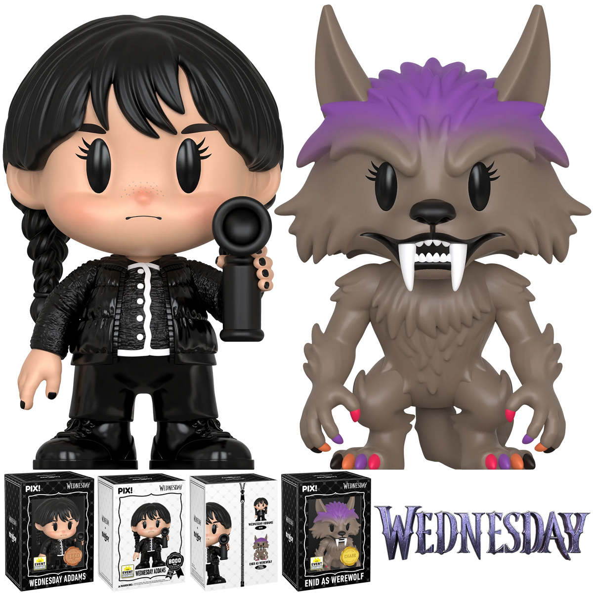 Boneca Wandinha Addams PIX! com Chance da Enid Lobisomem
