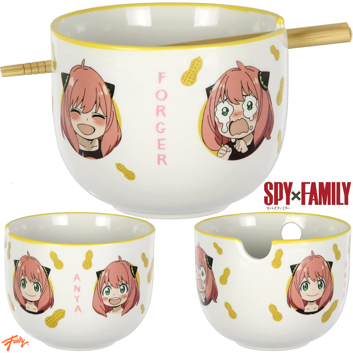 Tigela Ramen As Muitas Faces de Anya Forger do Anime Spy x Family