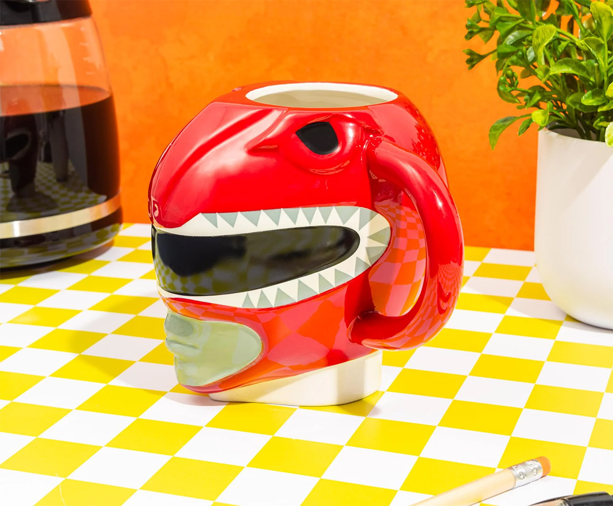 Caneca 3D Capacete T-Rex do Ranger Vermelho dos Power Rangers