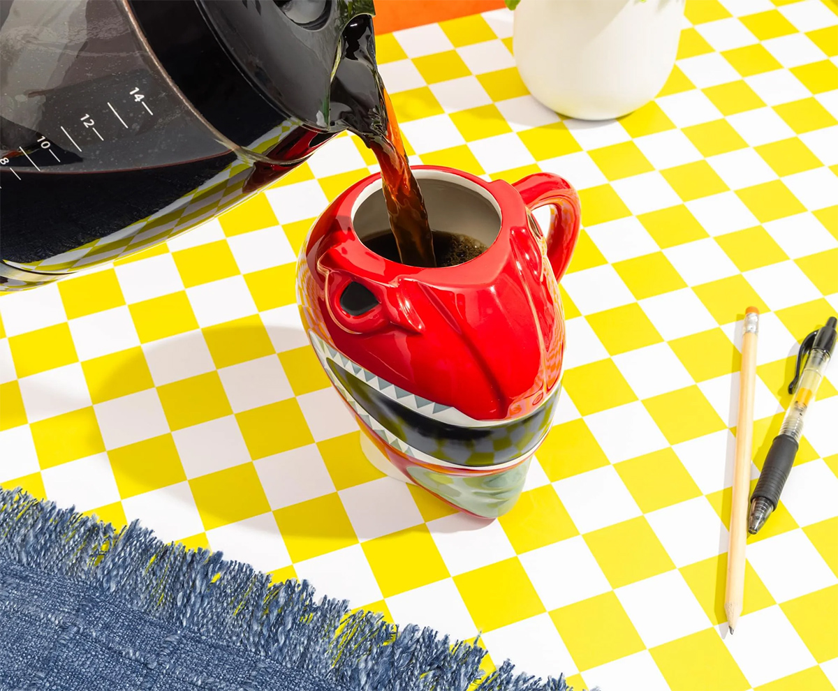 Caneca 3D Capacete T-Rex do Ranger Vermelho dos Power Rangers