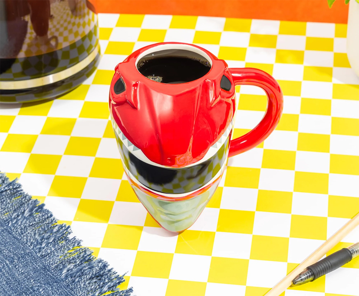 Caneca 3D Capacete T-Rex do Ranger Vermelho dos Power Rangers