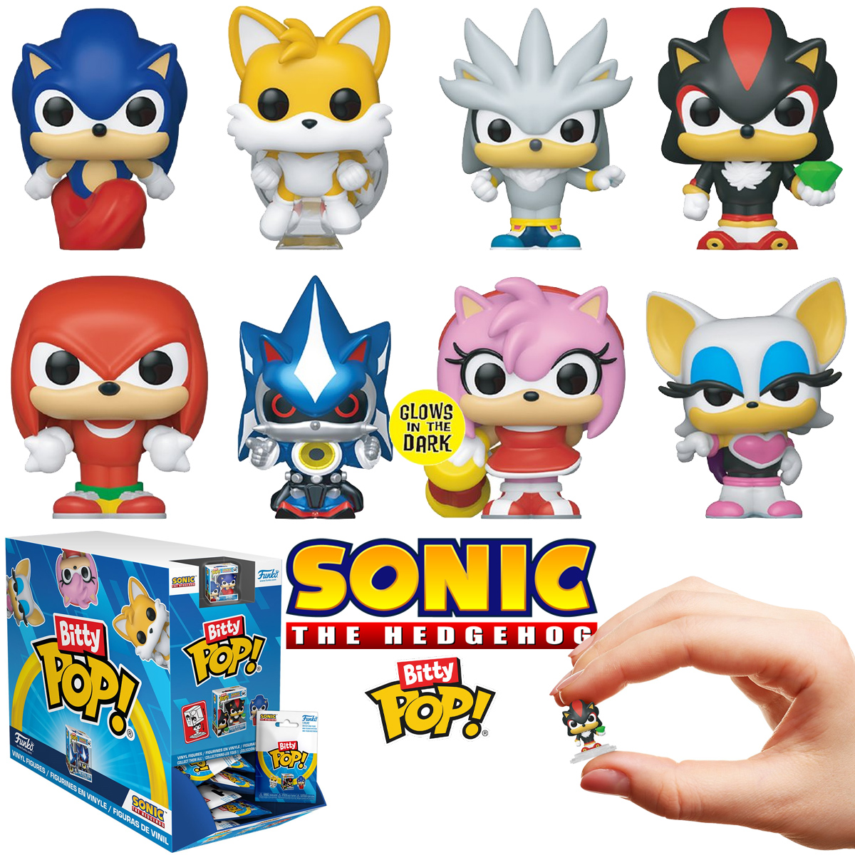 Micro-Figuras Sonic the Hedgehog Bitty Pop! com 2,3 cm de Altura (Blind Bag)