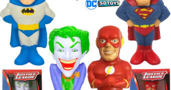 Bonecos Anti-Stress Liga da Justiça: Superman, Flash, Batman e Coringa