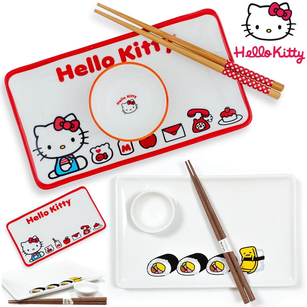 Conjuntos de Sushi Hello Kitty e Gudetama