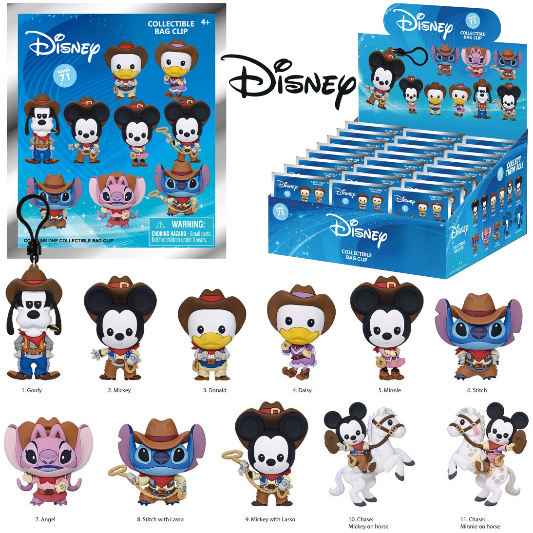 Chaveiros Disney do Velho Oeste 3D Figural Bag Clips