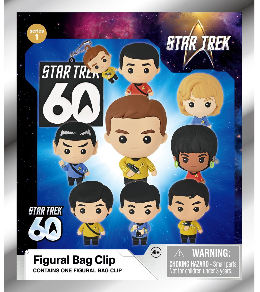 Chaveiros Star Trek TOS 60 Anos 3D Foam Bag Clips