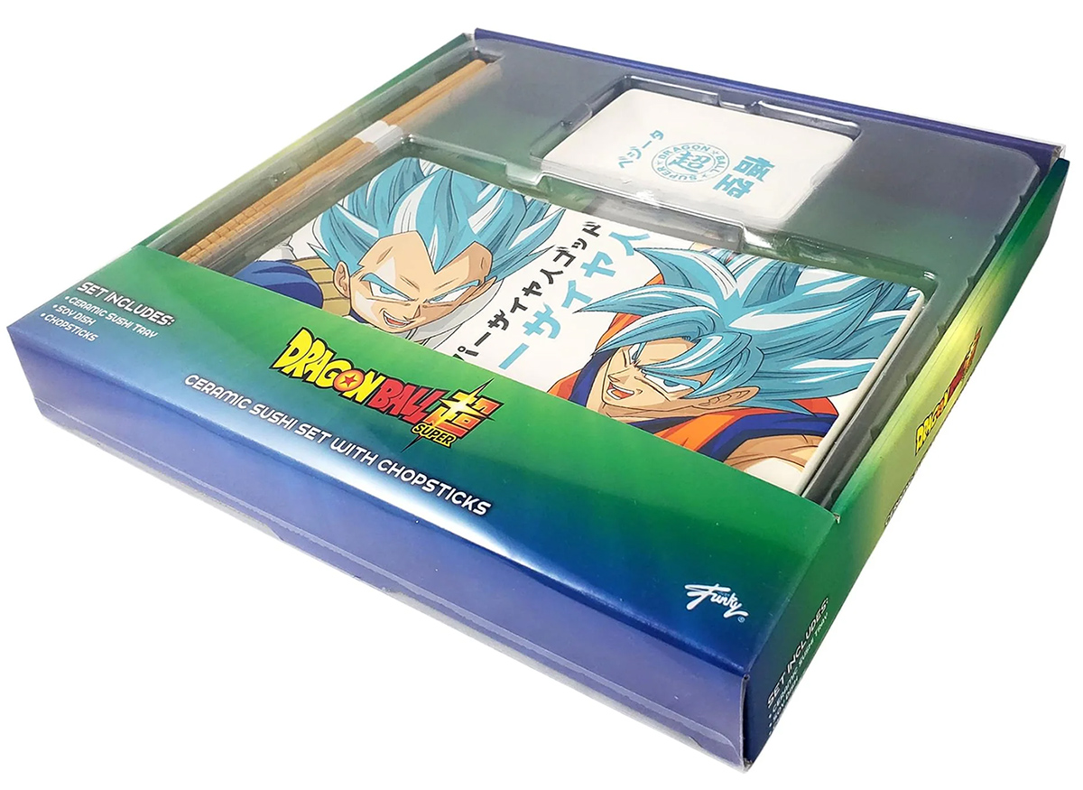Conjunto de Sushi Dragon Ball Super com Goku e Vegeta