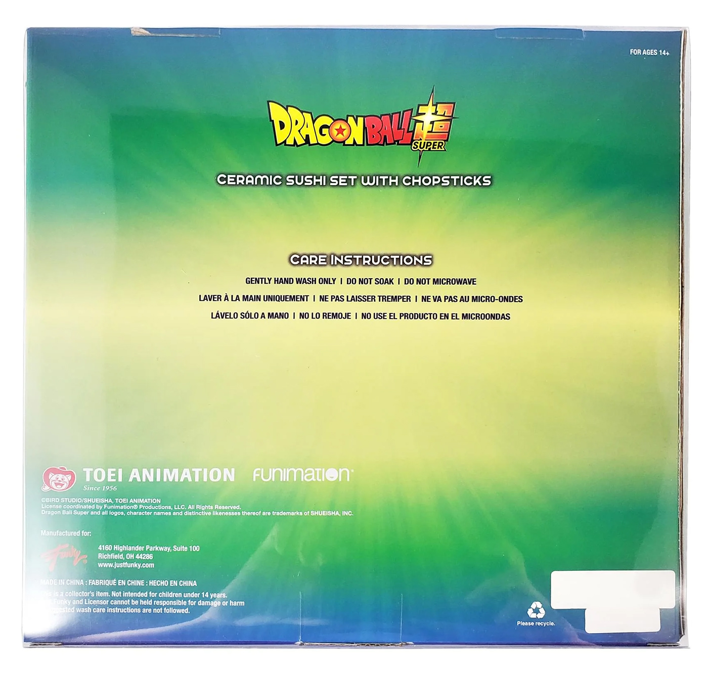 Conjunto de Sushi Dragon Ball Super com Goku e Vegeta