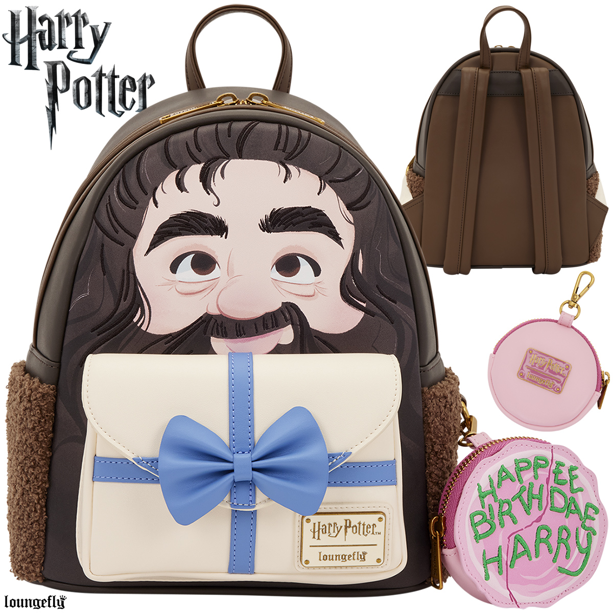 Mini-Mochila Rúbeo Hagrid com Bolo de Aniversário do Harry Potter