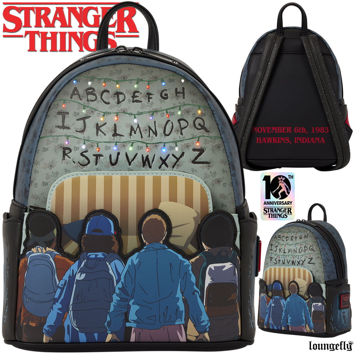 Mini-Mochila Iluminada do 10º Aniversário de Stranger Things