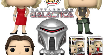 Battlestar Galactica (2004) Funko Pop! com Cylon, Gaius, Starbuck e Six