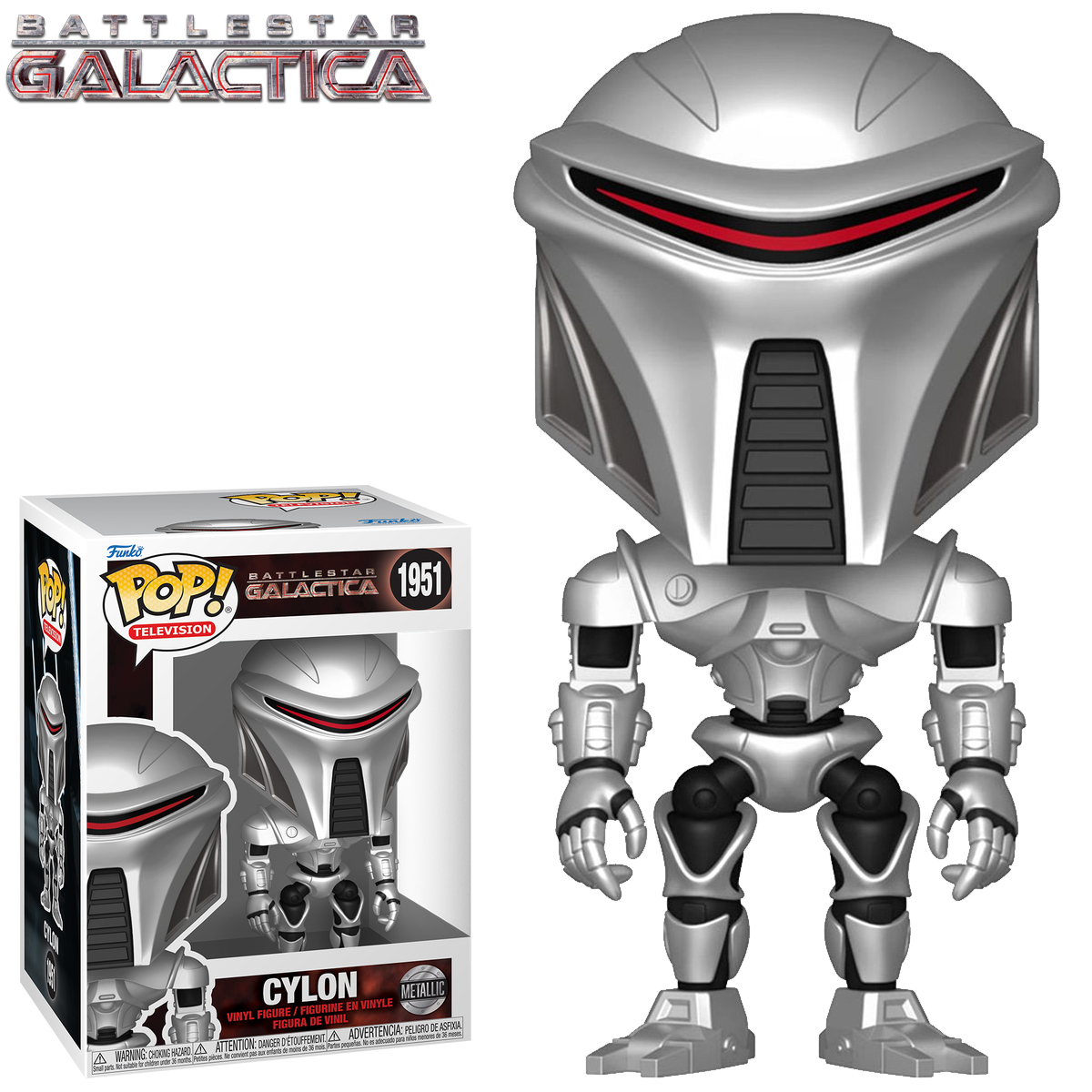Battlestar Galactica (2004) Funko Pop! com Cylon, Gaius, Starbuck e Six