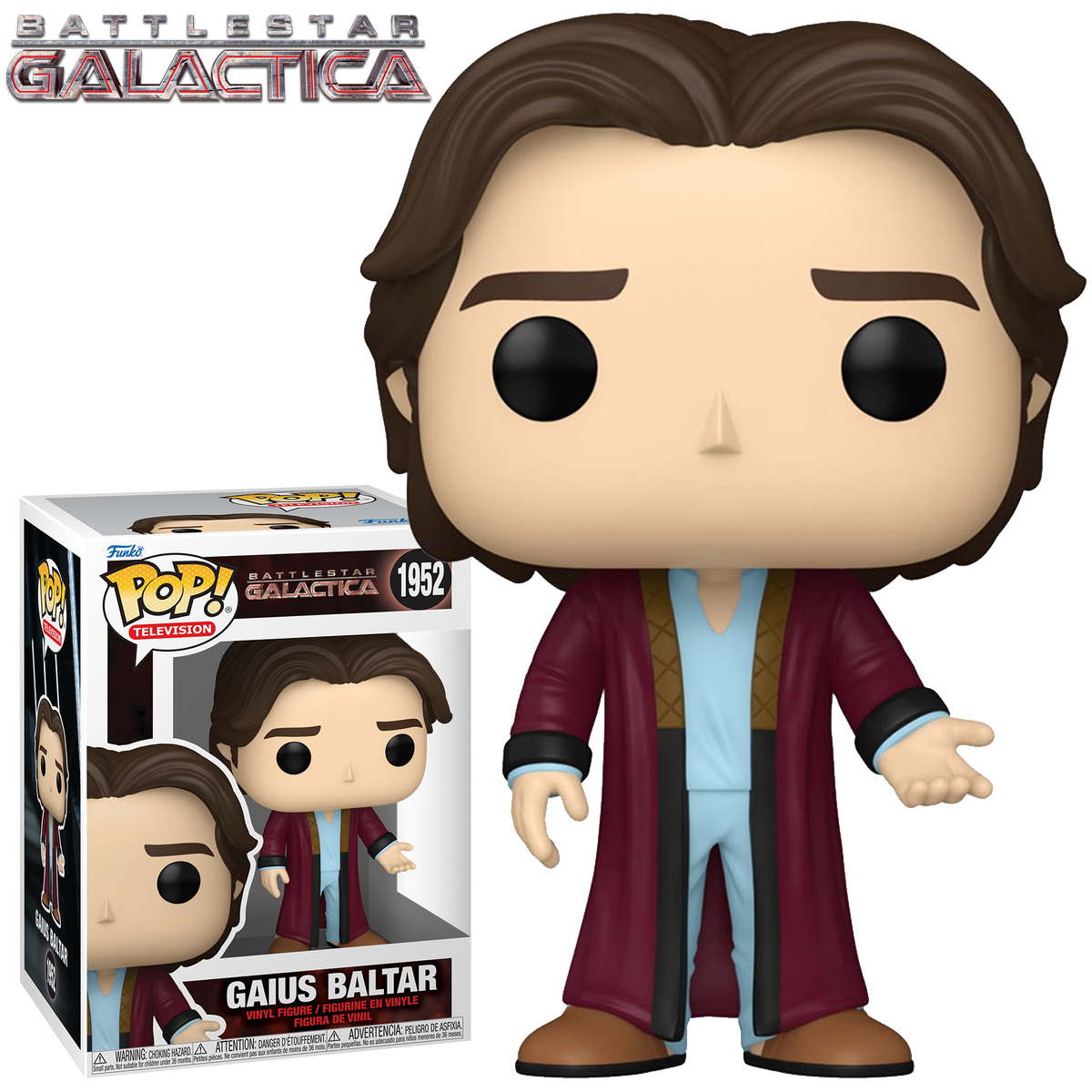 Battlestar Galactica (2004) Funko Pop! com Cylon, Gaius, Starbuck e Six