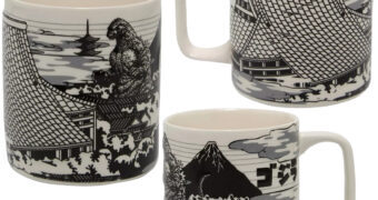 Caneca Godzilla em Estilo Ukiyo-e
