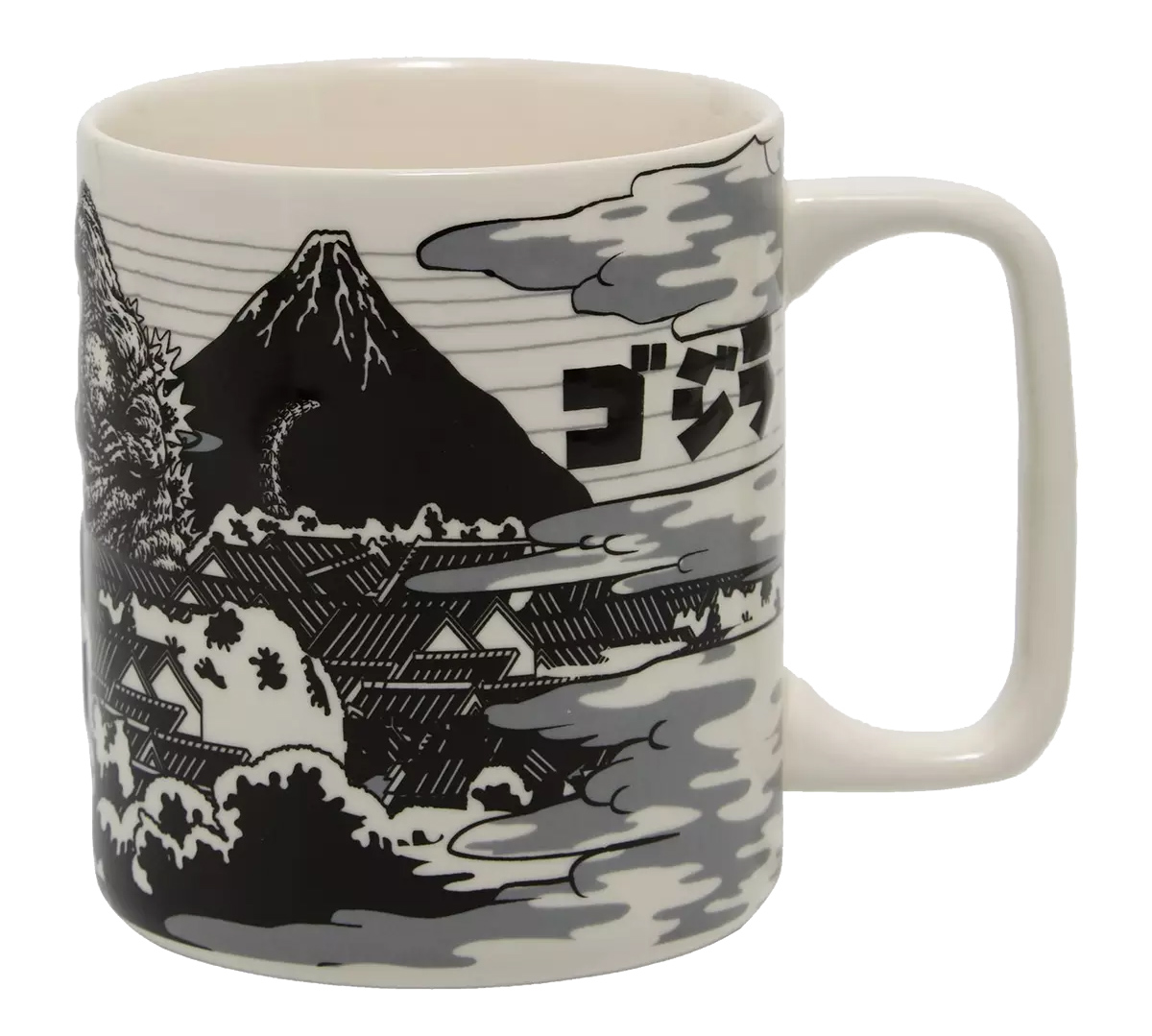 Caneca Godzilla em Estilo Ukiyo-e