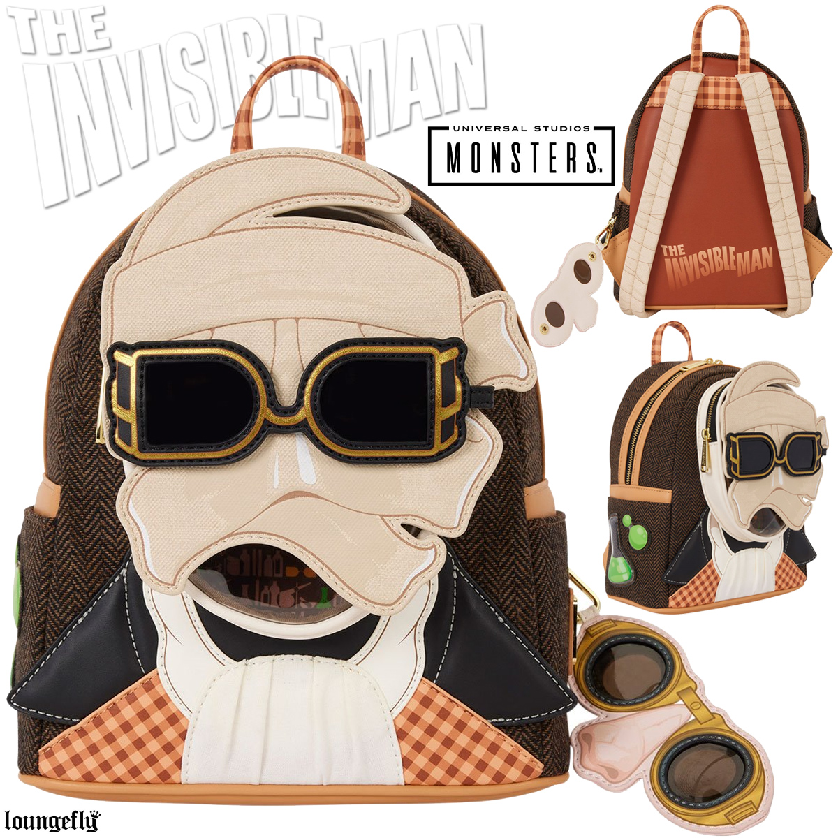 Mini-Mochila Monstros da Universal: O Homem Invisível