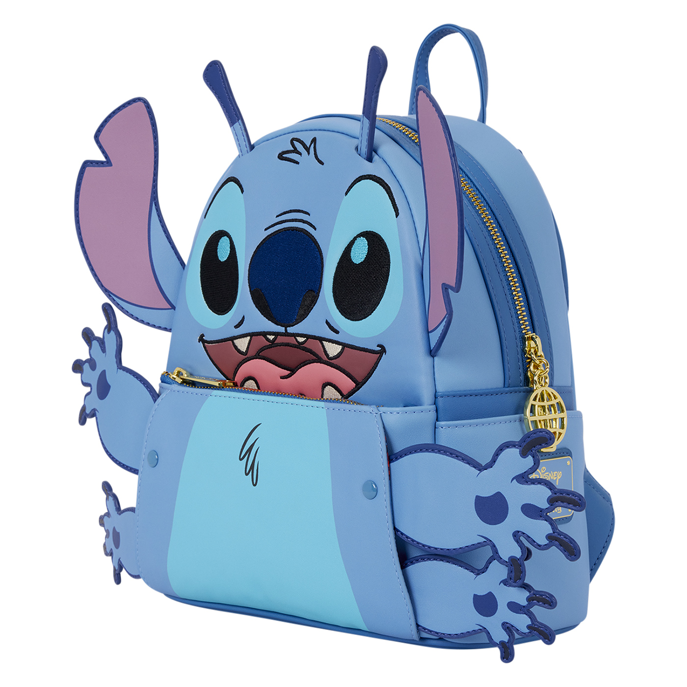Mini-Mochila Experiência Genética nº 626 (Stitch) com Antenas e Braços Retráteis (D23)
