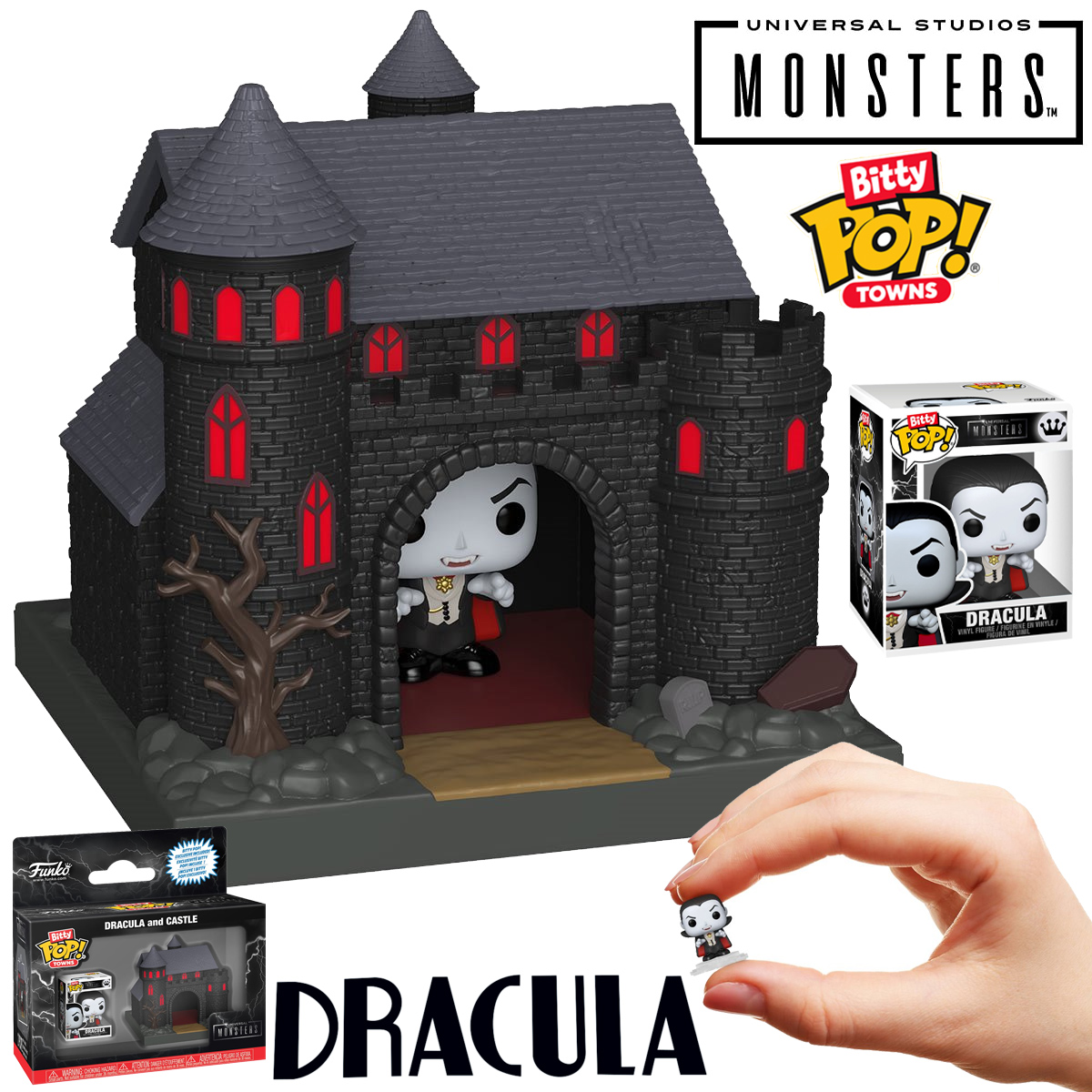 Micro Set Bitty Pop! Town Conde Drácula e seu Castelo