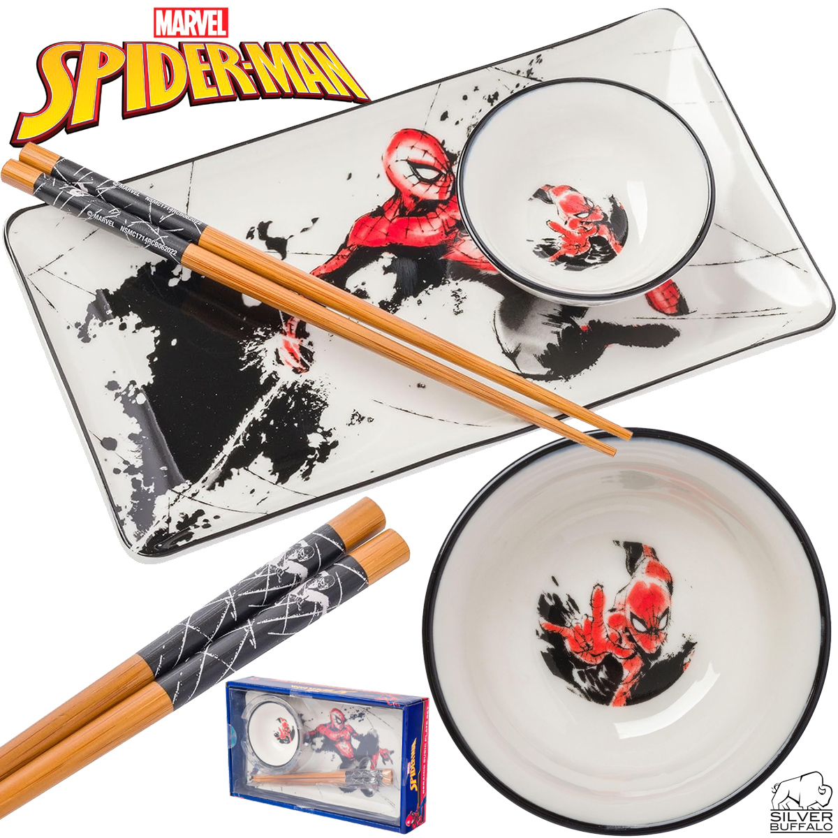 Conjunto de Sushi Homem-Aranha “Spidey Painting”