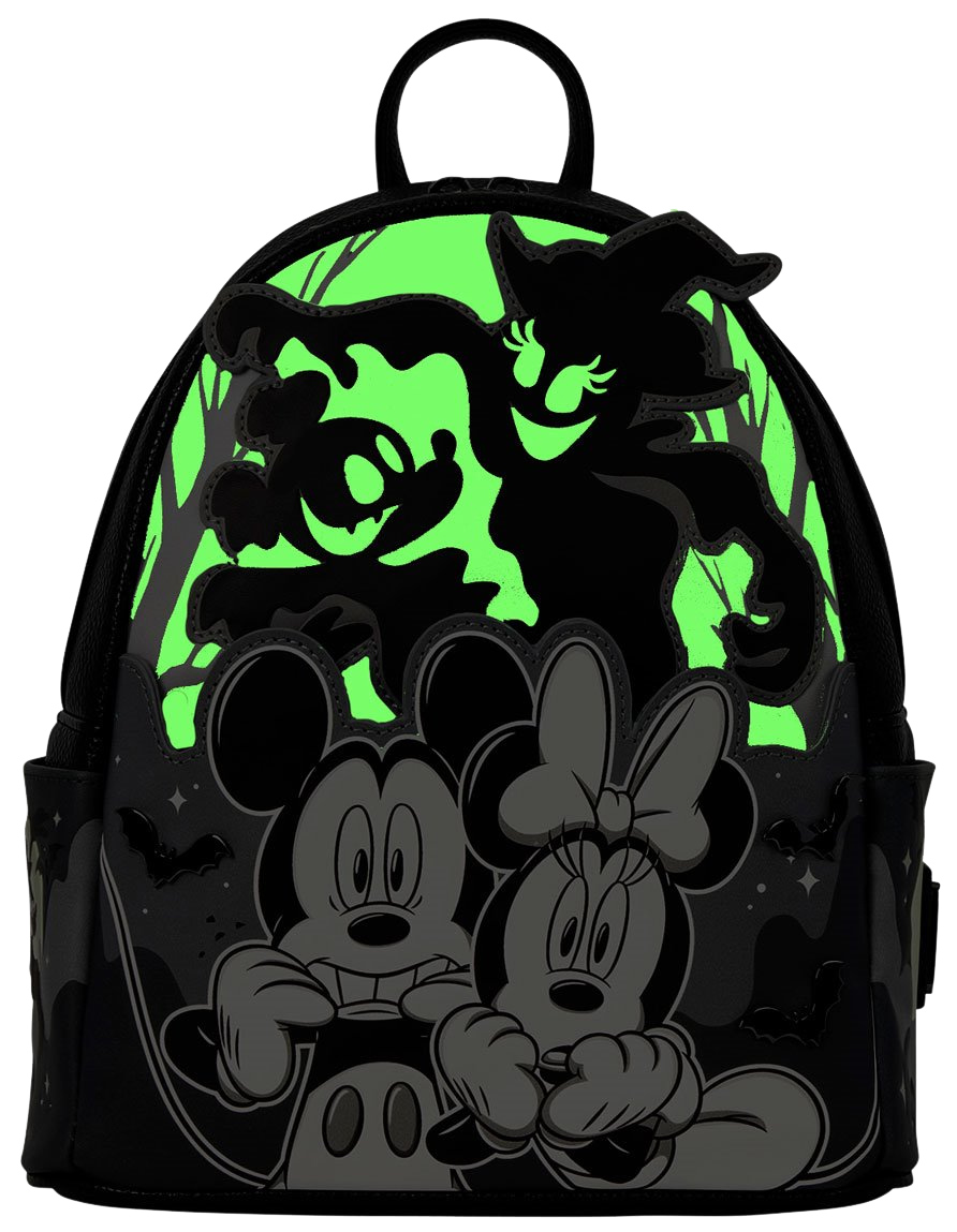 Mini-Mochila Mickey e Minnie Assombrados por Fantasmas Fosforescentes (Halloween)