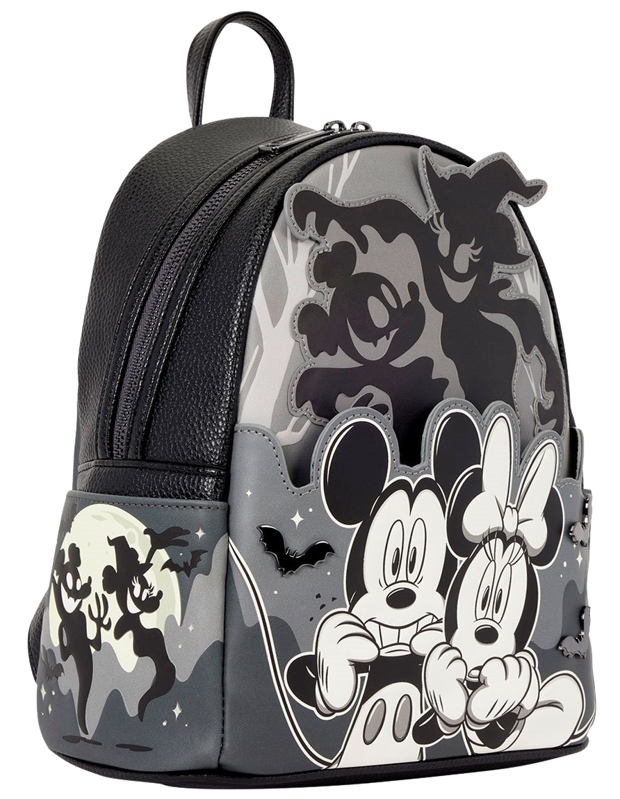 Mini-Mochila Mickey e Minnie Assombrados por Fantasmas Fosforescentes (Halloween)