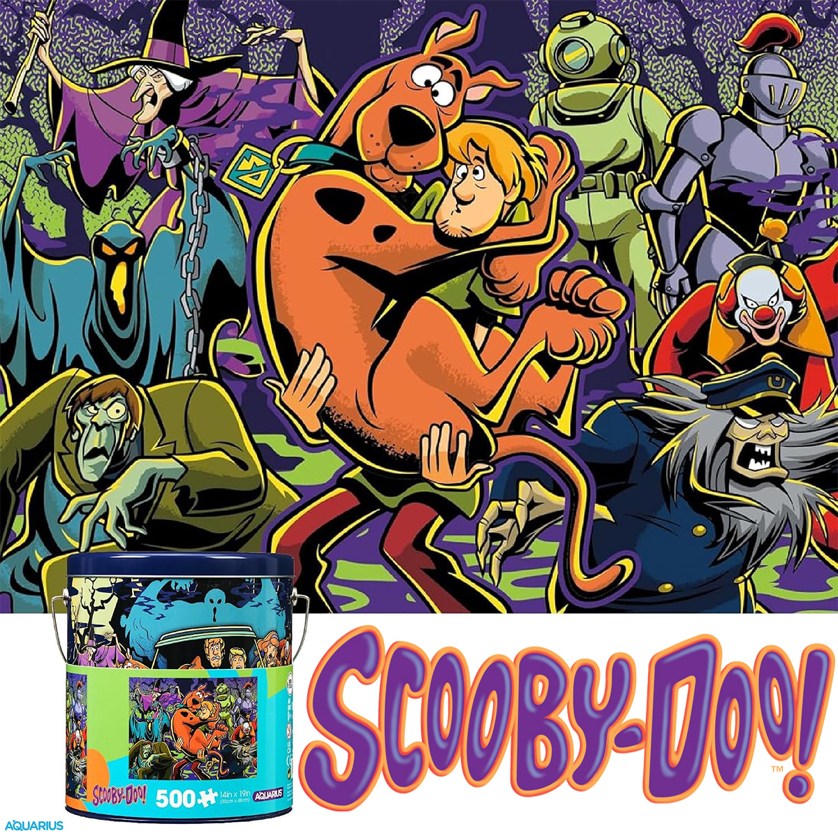 Quebra-Cabeça Scooby-Doo e Salsicha em Balde de Lata