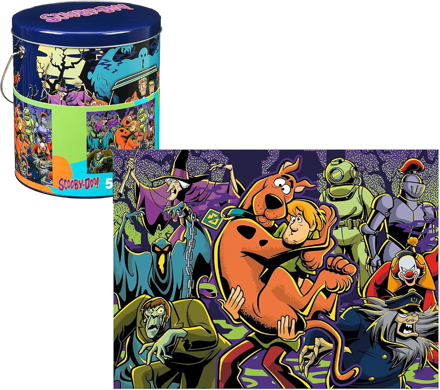 Quebra-Cabeça Scooby-Doo e Salsicha em Balde de Lata