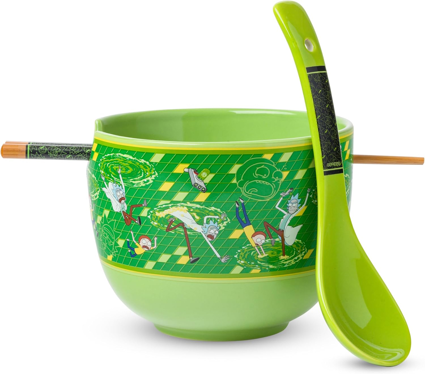 Tigela Ramen Interdimensional Rick and Morty com Colher e Hashis