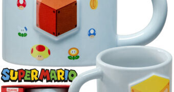 Caneca Super Mario com Bloco de Interrogação em Alto Relevo