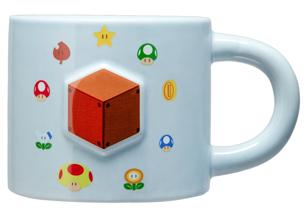 Caneca Super Mario com Bloco de Interrogação em Alto Relevo