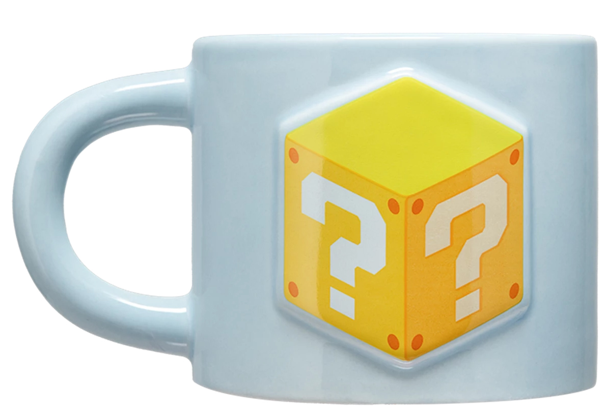 Caneca Super Mario com Bloco de Interrogação em Alto Relevo