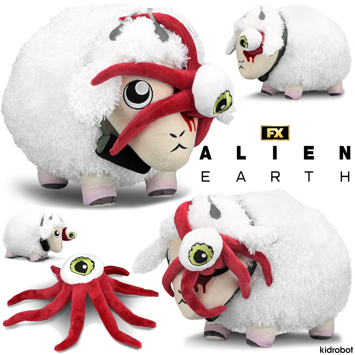 Ovelha de Pelúcia com Olho Alienígena T. Ocellus da Série Alien: Earth (Kidrobot)